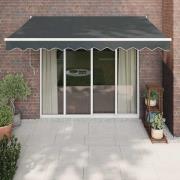vidaXL Markis infällbar antracit 3,5x2,5 m tyg&aluminium