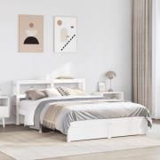 vidaXL Sängram med huvudgavel utan madrass vit 140x200 cm