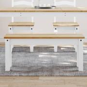 vidaXL Matbänk PANAMA vit 105x30x45 cm massiv furu