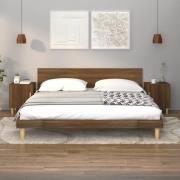 vidaXL Sängbord 2 st brun ek konstruerat trä