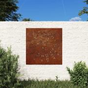 vidaXL Väggdekoration 55x55 cm rosttrögt stål soldesign