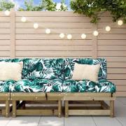 vidaXL Mittensoffor med dynor 2 st impregnerad furu