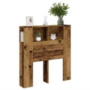 vidaXL Sänggavel m förvaring åldrat trä 100x18,5x102,5cm konstruerat t...