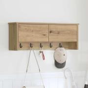 vidaXL Väggmonterad Klädhängare med hylla Artisan Ek 80 x 20 x 30 cm