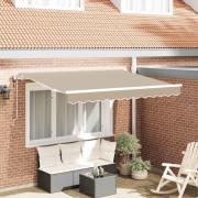 vidaXL Utfällbar markis Beige 350 x 200 cm tyg