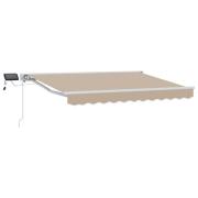 vidaXL Manuell markisram med LED-lampor Beige 3,5 x 2 m