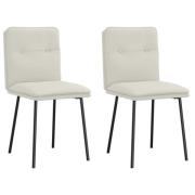 vidaXL Matstolar 2 st gräddvit sammet