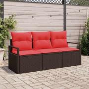 vidaXL Soffset 3 pcs Brun konstrotting