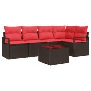 vidaXL Soffset 6 pcs Brun konstrotting