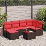 vidaXL Soffset 7 pcs Brun konstrotting