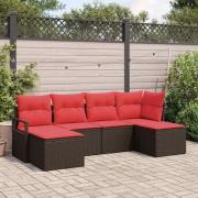 vidaXL Soffset 6 pcs Brun konstrotting