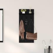 vidaXL Väggmonterad Klädhängare med hylla Svart Ek 40 x 10 x 90 cm