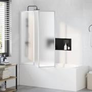 Duschvägg vikbar Vit 3-paneler 141x132 cm