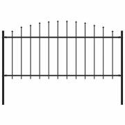 vidaXL Trädgårdsstaket Woerden med spjutspets stål 170x75 cm svart