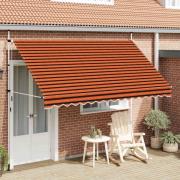 vidaXL Markis manuellt infällbar 350 cm orange och brun