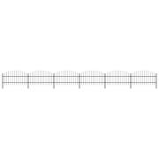 vidaXL Trädgårdsstaket med spjutstång stål 1070x100 cm svart