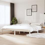 vidaXL Sängram vit massiv furu 160x200 cm