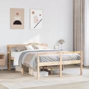 vidaXL Seniorsäng med sänggavel 120x190 cm massiv furu