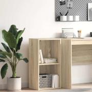 vidaXL Bokhylla 2 hyllor sonoma-ek 40x30x76,5 cm konstruerat trä