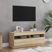 vidaXL TV-bänk med LED-belysning sonoma-ek 100x35x40 cm