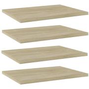 vidaXL Hyllplan 4 st sonoma-ek 40x30x1,5 cm konstruerat trä