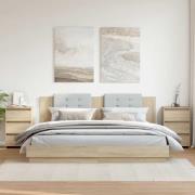 vidaXL Sängbord 2 st sonoma-ek 40x35x62,5 cm konstruerat trä