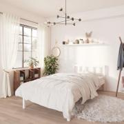 vidaXL Sängram vit massiv furu 90x190 cm