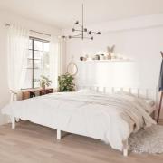vidaXL Sängram vit massiv furu 180x200 cm