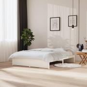 vidaXL Sängram vit massivt trä 150x200 cm