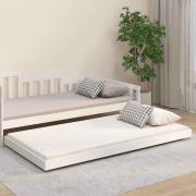 vidaXL Sängram utan madrass vit 100x200 cm massiv furu