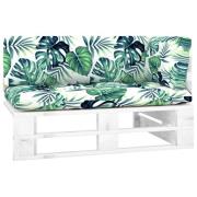 vidaXL Hörnsektion till pallsoffa vit impregnerad furu