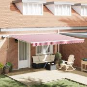 vidaXL Utfällbar markis Röd och Vit 450 × 300 cm Tyger och Stål