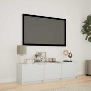vidaXL TV-bänk med LED med låda Vit 140 x 34 x 40 cm Konstruerat trä