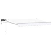 vidaXL Manuell utdragbar markis med LED-lampor Vit 3 x 2 m