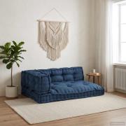 vidaXL Pallettsoffa Kudde 3 pcs Indigo 120 x 80 x 38 cm Tyg