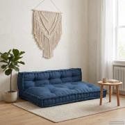 vidaXL Pallettsoffa Kudde 2 pcs Indigo 120 x 80 x 38 cm Tyg