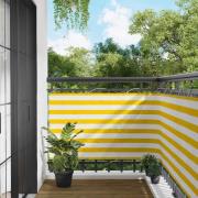 vidaXL Balkong Skärm Gul och Vit 90 x 200 cm PU-belagt oxford alu