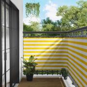 vidaXL Balkong Skärm Gul och Vit 110 x 700 cm Oxford Tyg