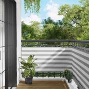 vidaXL Balkong Skärm Ljusgrå och vit. 75 x 600 cm PU-belagt oxford alu