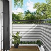 vidaXL Balkong Skärm Ljusgrå och vit. 90 x 200 cm PU-belagt oxford alu