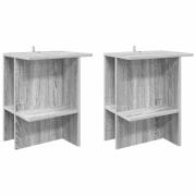 vidaXL Kaffeebord 2 pcs Grå sonoma-ek 40 x 30 x 49 cm Konstruerat trä
