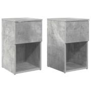 vidaXL Sängskåp 2 pcs Betonggrå 29 x 31,5 x 49 cm Konstruerat trä