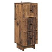 vidaXL Lådans skåp Gammalt trä 33 x 34,5 x 90 cm Konstruerat trä