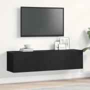vidaXL TV-bänk svart ek 120x30x30,5 cm konstruerat trä