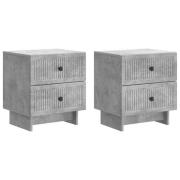 vidaXL Nattduksbord med låda 2 pcs Betonggrå 43 x 34,5 x 47,5 cm