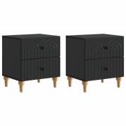 vidaXL Nattduksbord 2 pcs Svart 43 x 34,5 x 48 cm Konstruerat trä