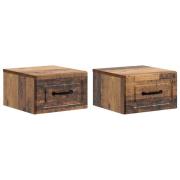 vidaXL Väggmonterat Sängbord 2 pcs Gammalt trä 34,5 x 33 x 20 cm