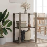 vidaXL Förvaringshylla 3 hyllplan grå 60x38x90 massiv furu