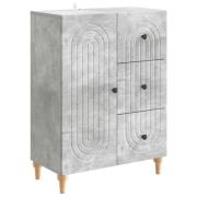 vidaXL Sideboard med låda Betonggrå 66 x 34,5 x 90 cm Konstruerat trä