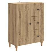 vidaXL Sideboard med låda Artisan-ek 66 x 34,5 x 90 cm Konstruerat trä